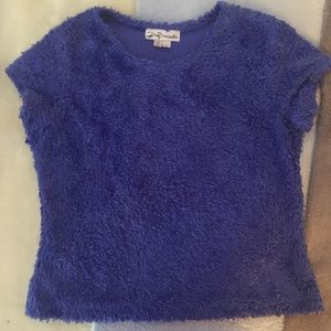 Cute Blue Fuzzy Crop Top